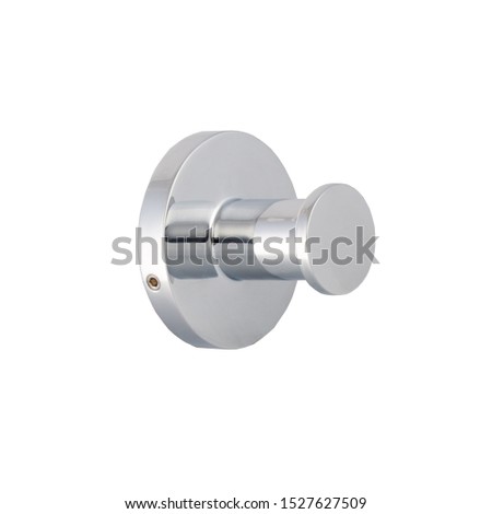 stainless steel towel holder,silver rack, isolated on perfect white background, stock photography