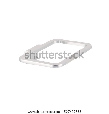 stainless steel wall support for soap dish holder, isolated on perfect white background, stock photography