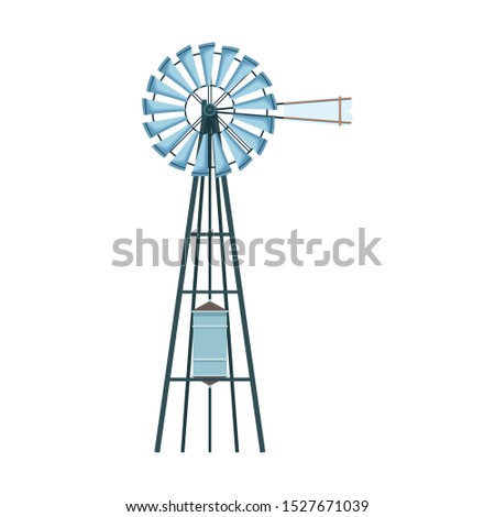 wind water pump icon over white background, vector illustration