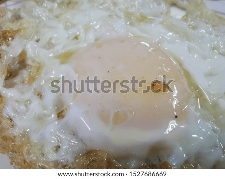 Isolated fried egg or bulls eye.