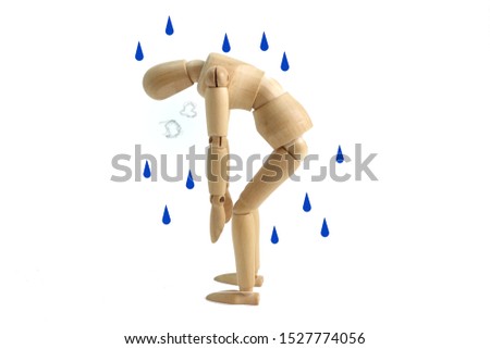 A drawing doll with exhaustion Royalty-Free Stock Photo #1527774056