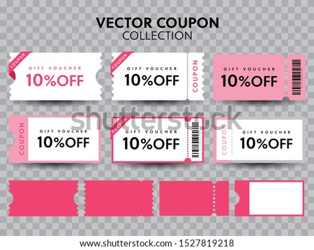 COUPON FASHION TICKET CARD  element template for graphics design. Vector illustration Royalty-Free Stock Photo #1527819218
