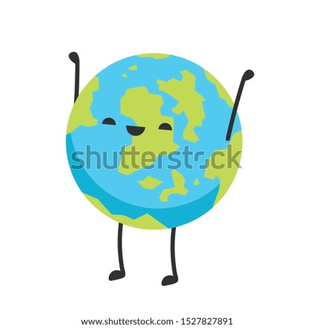 Earth character design. planet vector. symbol. logo design. earth day mascot.