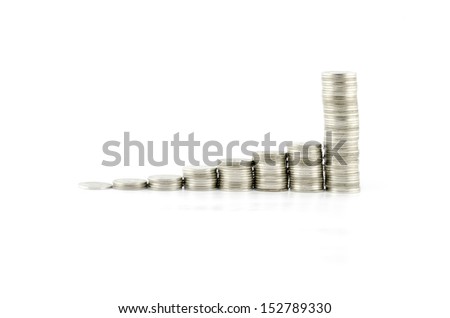 silver coin isolated on white background