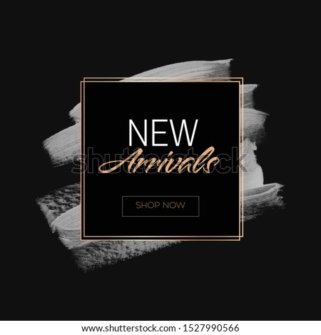 New Arrivals Sale sign over art paint background vector illustration.  Royalty-Free Stock Photo #1527990566