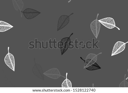 Light Silver, Gray vector sketch layout. Glitter abstract illustration with leaves. Completely new design for your business.