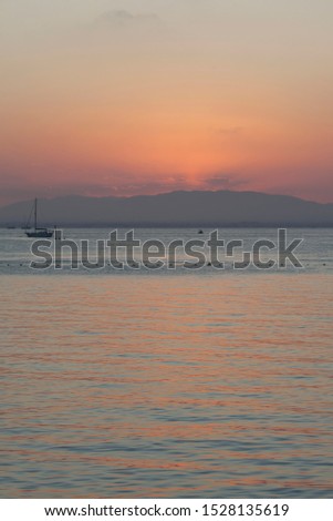 Sunset in the Mediterranean Sea, La Manga, Spain