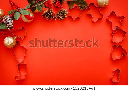 Colourful christmas decorations with a blank space 