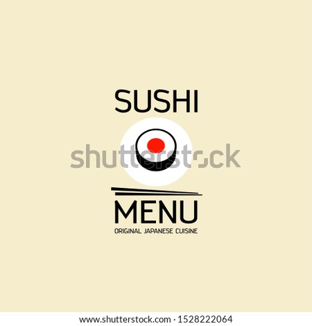 Sushi menu card design template, rasterized version