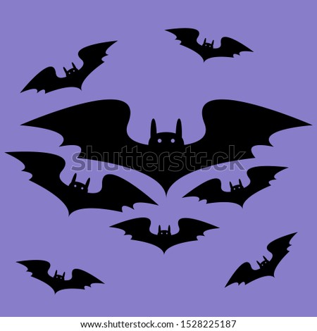Illustration of bats. Halloween festive set.