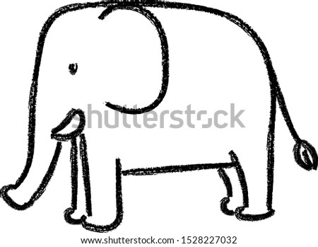 cute elephant hand drawn doodle crayon texture kid's illustration