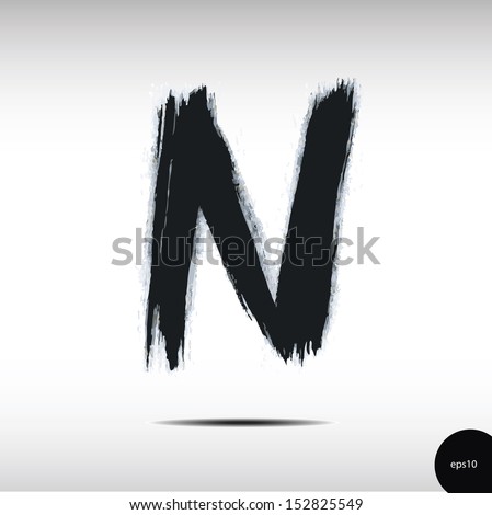 Calligraphic watercolor letter N