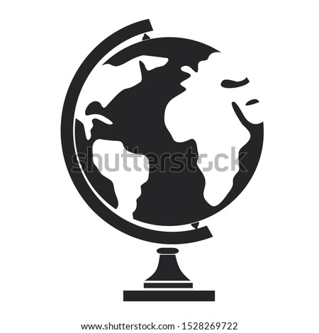Flat globe. Minimal Earth, on simple background. Education flat element, for flyer, brochure, card, poster.  Royalty-Free Stock Photo #1528269722