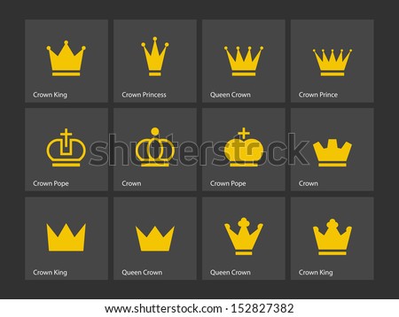 Crown icons. Vector illustration.