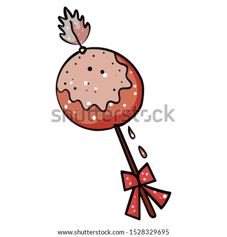 Sweet lollipop on white background. Symbol of the New Year and Christmas. Vector illustration