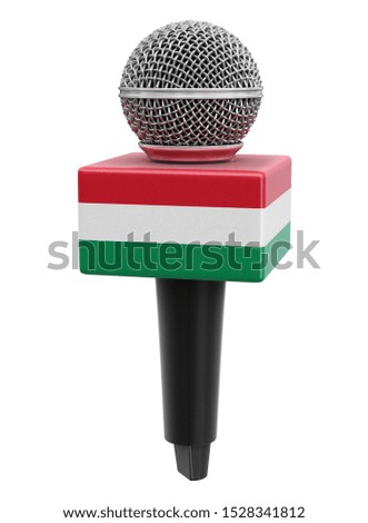 3d illustration. Microphone with Hungarian flag. Image with clipping path