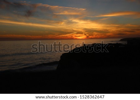 Sunset over ocean pictures Santa Cruz