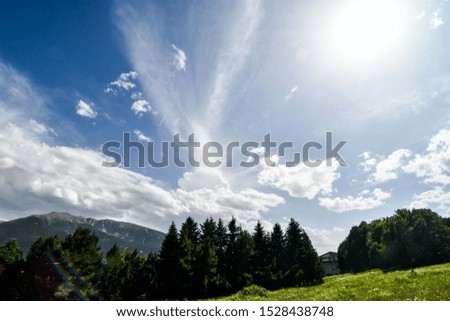 rainbow in the mountains, photo as a background , digital image picture
