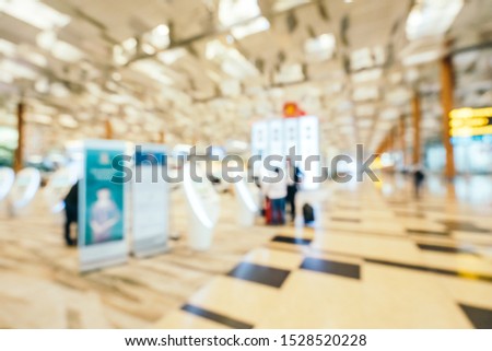 Abstract blur and defocused changi aiport terminal interior for background