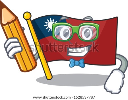 Student flag taiwan hoisted in character pole