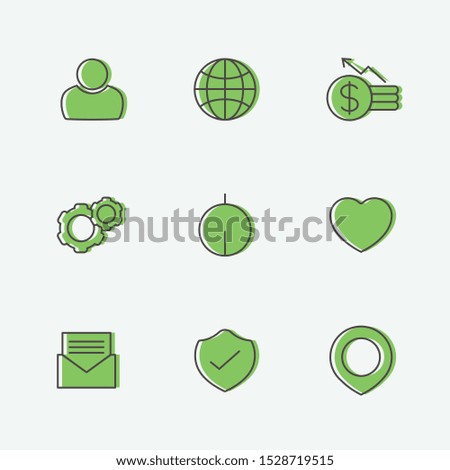 Admin icon set outline style stock