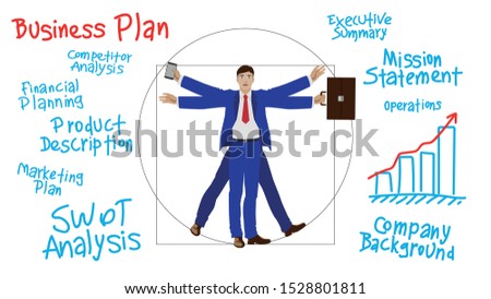 Businessman
Vitruvian businessman. A visual aid to promote success. Illustration, Vector.
