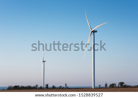 Photo of installed wind turbines