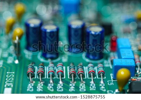Closeup on electronic board, background images