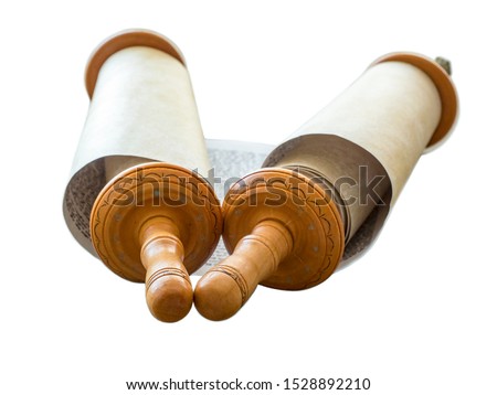 Open Torah scroll . Isolate Royalty-Free Stock Photo #1528892210