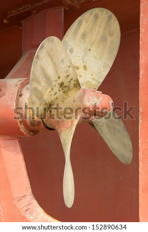 closeup of pictures, severe corrosion ship propeller