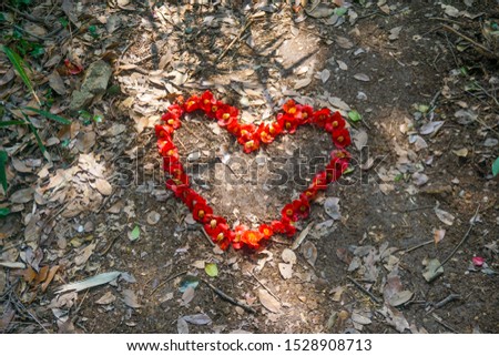 the shape of a heart made of flowers