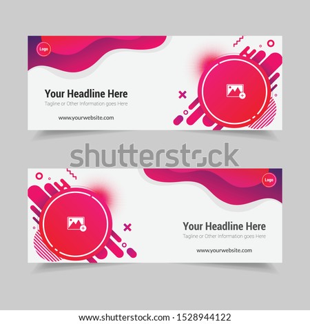 Social Media Cover Design Business Company Web Banner Corporate cover design with photos circle element Vector Template