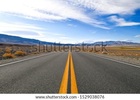 Endless straigth street in the US  Royalty-Free Stock Photo #1529038076