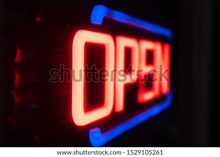Neon Open Sign at Night