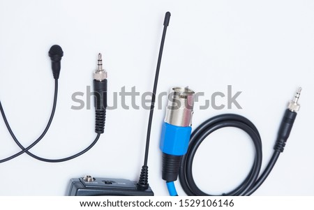 Wireless lavalier microphone system isolated on white background