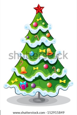 Illustration of a christmas tree on a white background