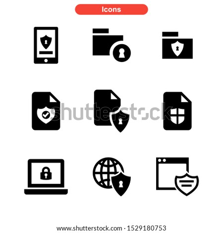 protected icon isolated sign symbol vector illustration - Collection of high quality black style vector icons
