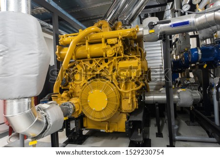 Generator. Diesel and gas industrial electric generator. Royalty-Free Stock Photo #1529230754