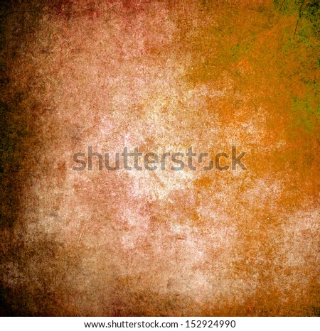 Orange grunge paint wall background or texture 