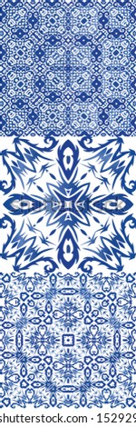 Antique portuguese azulejo ceramic. Vector seamless pattern trellis. Kitchen design. floral and abstract decor for scrapbooking, smartphone cases, T-shirts, bags or linens.