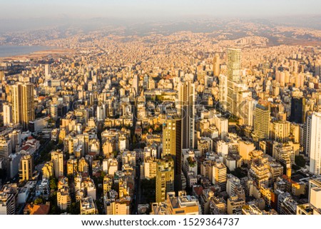 Aerial drone photos of Beirut city, Lebanon. 