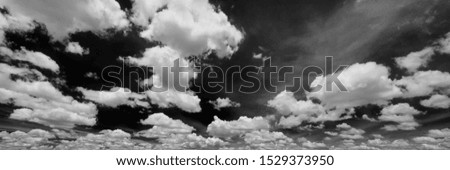 Black sky white cloud, Cloudscape black and white image