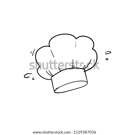 set of vintage chef and cook hats qith handdrawn doodle style vector Royalty-Free Stock Photo #1529387036