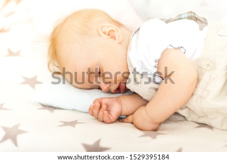 close-up portrait of a beautiful sleeping baby