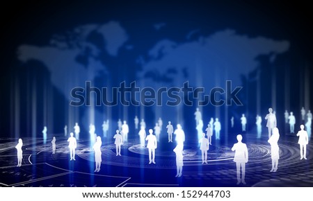 Background media image with icons. Social nets and communication