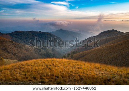 Mountains panorama: Italian Alps during sunset