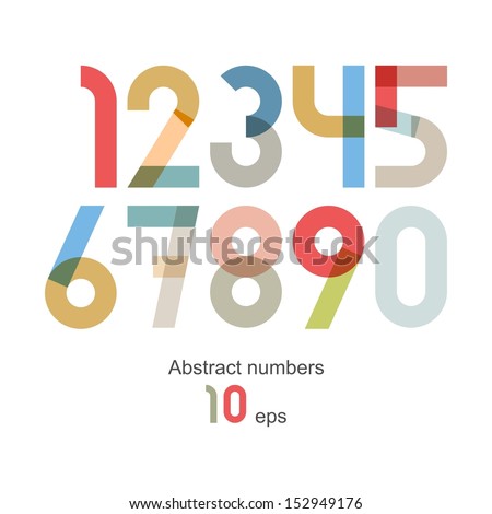 Vector abstract number set ( 10eps ) Royalty-Free Stock Photo #152949176