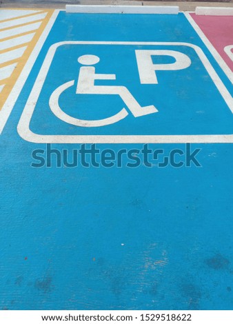 The parking for the disabled in gas station.