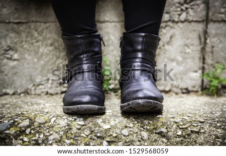 Women's leather boots, modern footwear detail