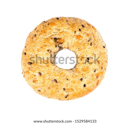 Bagel Bread With Sesame Seeds isolated on white background